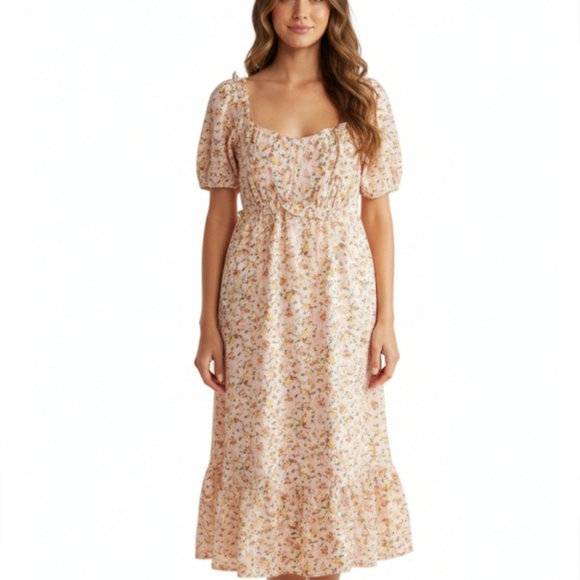 Dresses & Skirts - Beautiful  cottagecore midi summer  off shoulder floral dress size L